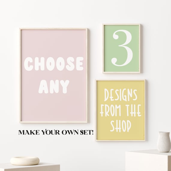 Choose Any 3 Prints and Make Your Own Set Custom Gallery Wall