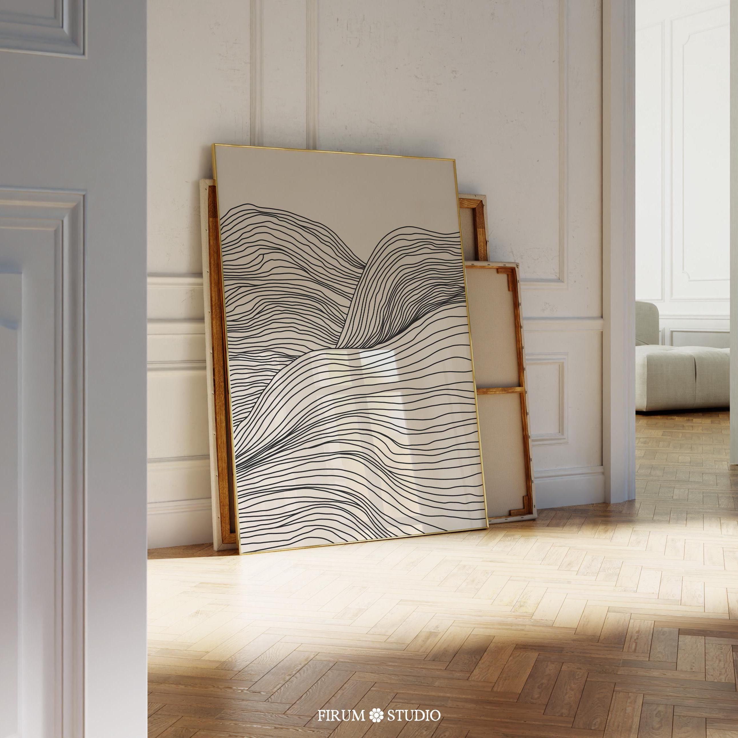 Minimalistische Linien Kunst, Neutral Beige Druck, digitaler Download, Beige druckbare Kunst, Abstrakte Linie Zeichnung Druck, Minimal Kunst Poster | 1066