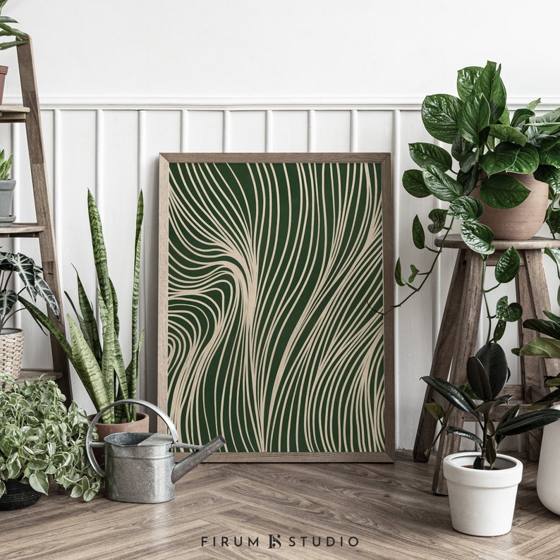 Emerald Wall Art Fine Line Art Print Printable Wall Art Etsy