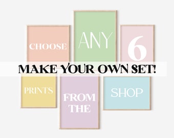 Choose Any 6 Prints and Make Your Own Set | Custom Gallery Wall, Gallery Set of 6, Gallery Wall Prints, Personalized Art, Set of 6 Prints