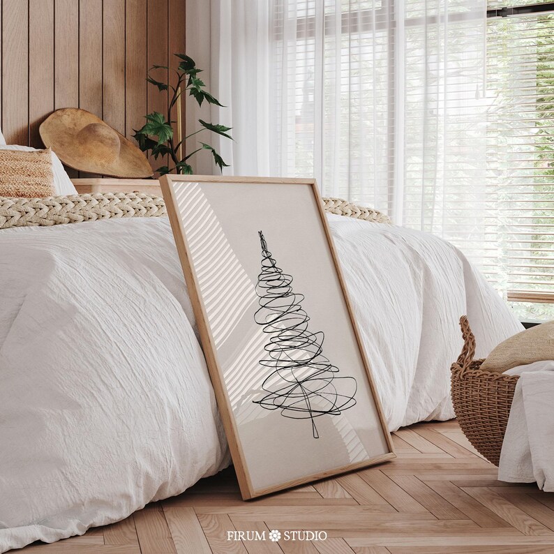 Minimalist Christmas Tree Printable Wall Art Eclectic Holiday Decor