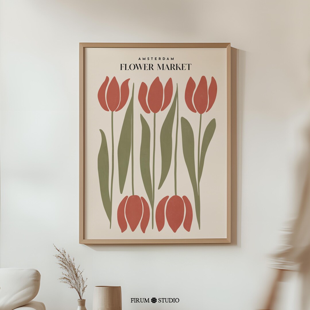 Amsterdam Flower Art, Flower Market Print, Digital Download Botanical ...