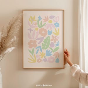 Danish Pastel Flower Printable Wall Art, Blush Pink Wall Art, Pastel Room Décor, Dorm Room Wall Décor, Boho Printable Art | 1325