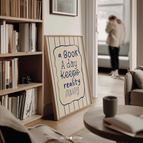 Bookish Quote Printable Wall Art – Fun Reading Pun Typography, Cozy Dopamine Book Lover Decor | 1503