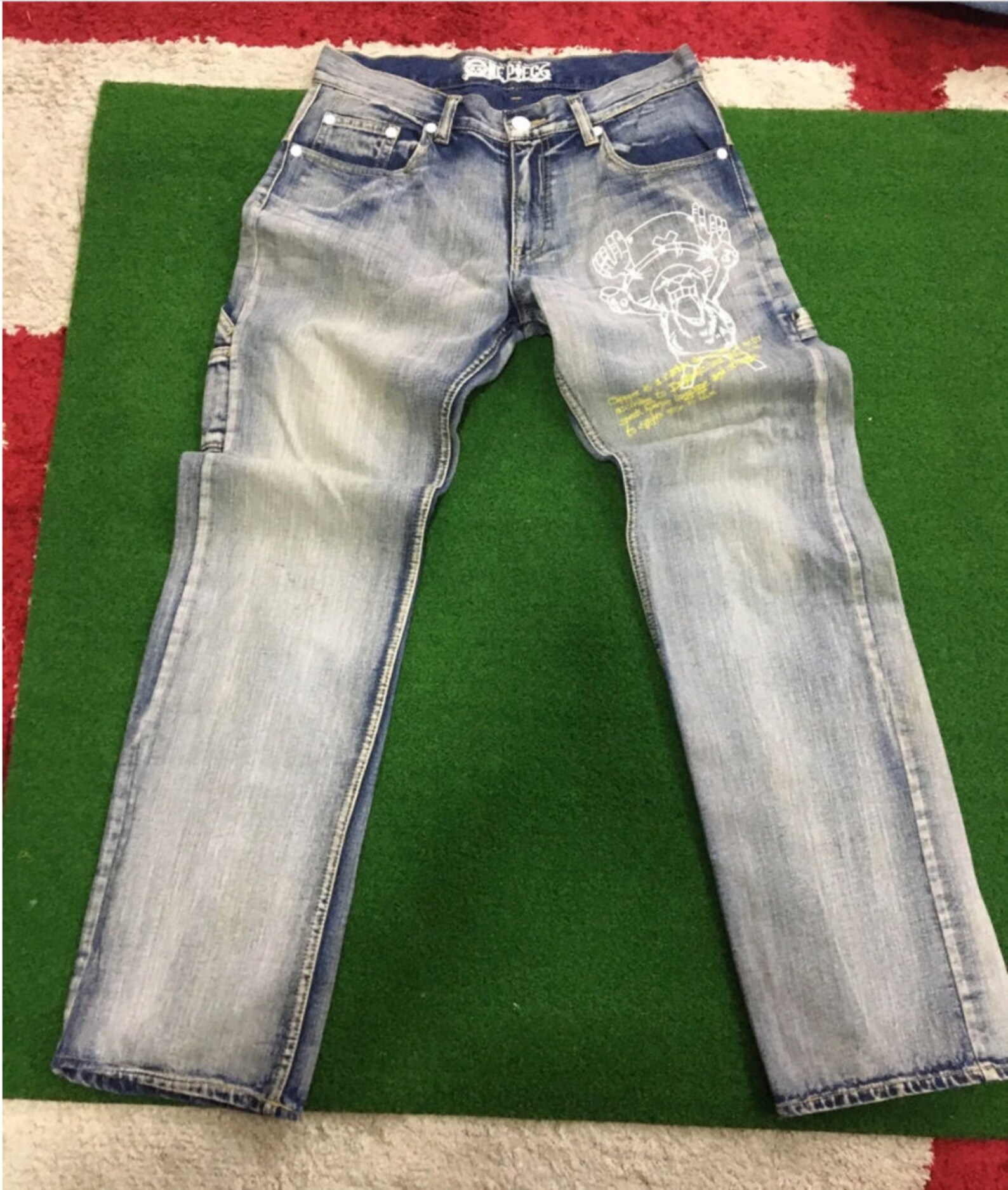 ONE PIECE Jeans Hose Jeans Print Anime Gr. 36 | Etsy