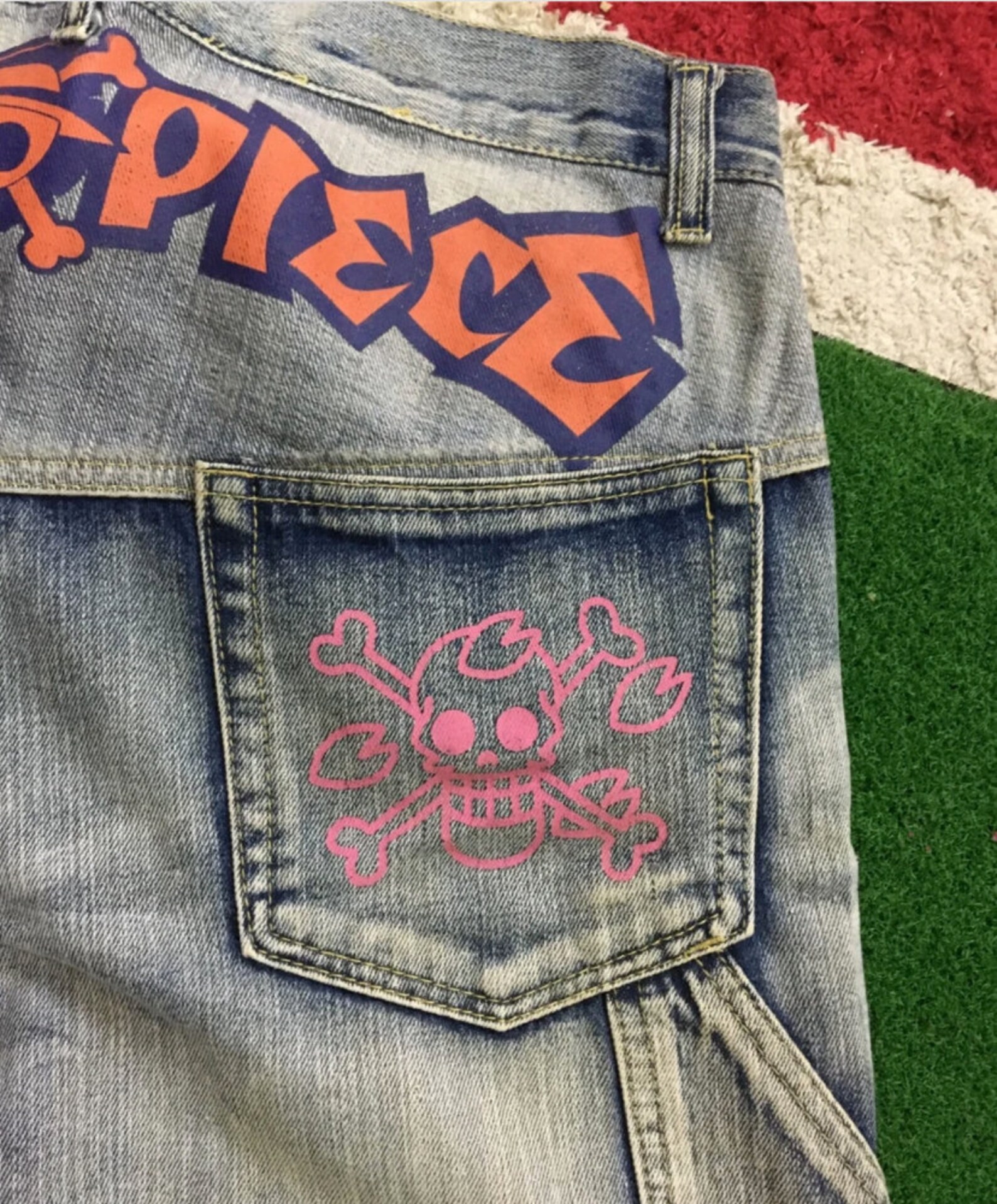 ONE PIECE Jeans Hose Jeans Print Anime Gr. 36 | Etsy