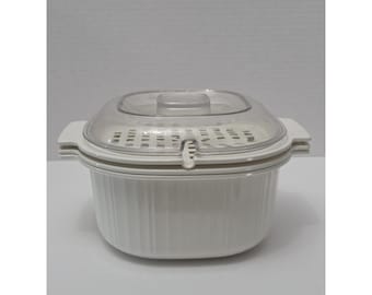 Vtg Rubbermaid Microwave Cookware 3 QT Quart 2.8 L Casserole Dish & Lid