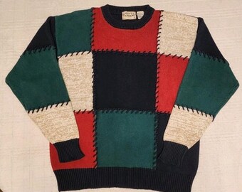 Vintage 90s Cotton Traders Sweater Mens XXLT Colorful Coogi Style