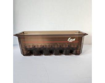 Vintage Refrigerator Egg Bin Storage Tray Holder Brown Container Midcentury 70's