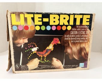 LITE BRITE Hasbro Toy Light Bright w/ 1985 My Little Pony Vintage No Pegs