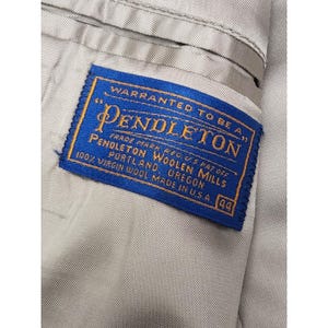 Vintage Pendleton Wool Blazer Coat Jacket Size 44 Green Made In USA Classic image 5
