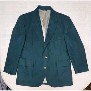Vintage Pendleton Wool Blazer Coat Jacket Size 44 Green Made In USA Classic