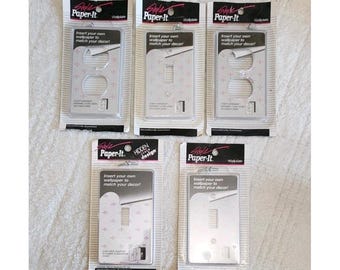 American Tack & Hardware Style Paper-It Wallplate Toggle NOS New Vintage
