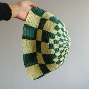 Crochet / Checkered / Sun Hat / Bucket Hat / Handmade in 100% Cotton / Customizable in different colors