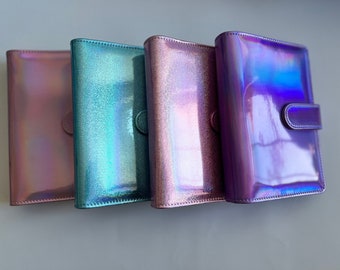 Holographic A6 Budget Binder with Zipper Envelopes