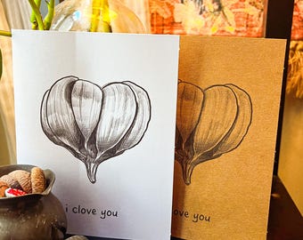 I Clove You Garlic Valentine's Day Card