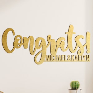 Personalized Congrats Wedding Wood Sign, Wood Wedding Signs, Custom Wood Sign, Wooden Name Sign, Personalized Wedding Sign, Wedding Sign