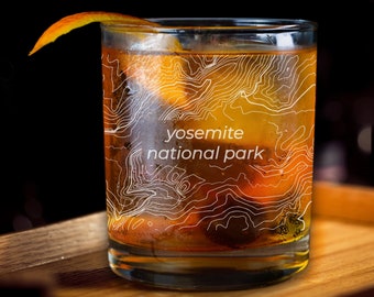 Yosemite National Park Whiskey Glass, California National Park Whiskey Glasses, National Park Whiskey Glasses, National Park