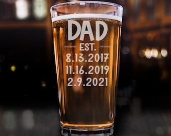 Dad Beer Glass, Father's Day Pint Glass, Father's Day Gift, Gift for Dad, Gift For Him, Gift for Grandpa, Father's Day Beer Glass