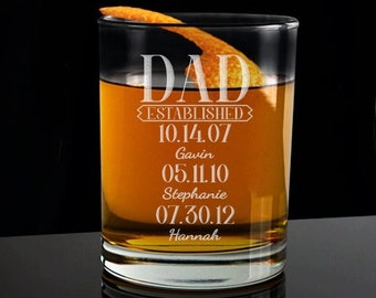 Dad Whiskey Glass, Father's Day Whiskey Glasses, Family Whiskey Glass, Father's Day Whiskey Glass