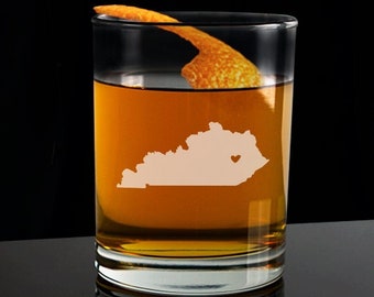 Personalized Kentucky State Whiskey Glasses, Kentucky Glass, Kentucky Whiskey Glass, Kentucky Gift, Kentucky Fan