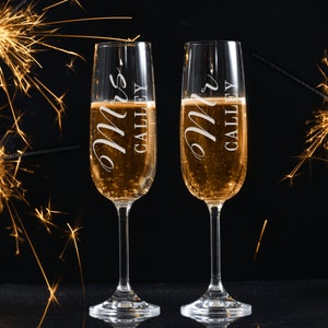 Set of 2, Mr. & Mrs. Anniversary Champagne Flutes, Anniversary Glasses, Anniversary Gift, Custom Anniversary Gift, Happy Anniversary