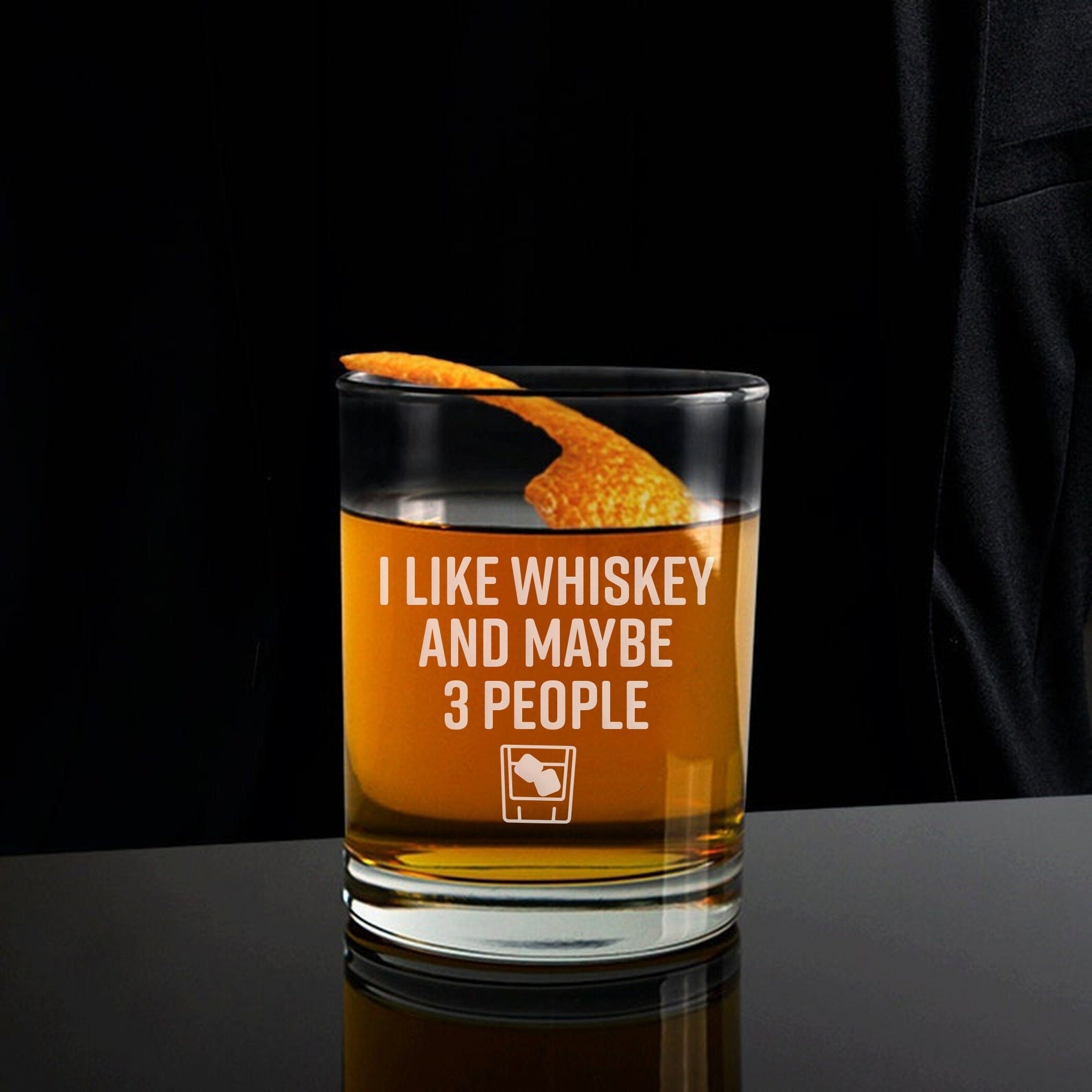 I Like Whiskey and Maybe 3 People Whiskey Glass Funny Whiskey - Etsy