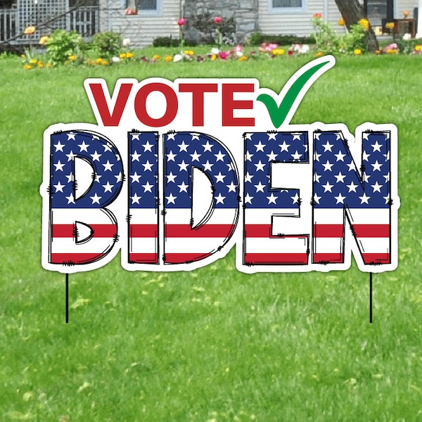 Biden 2024 Yard Sign, Coroplast American Flag Joe Biden For President 2024, Re Elect Biden Harris, Liberal Yard Sign, Vote Biden