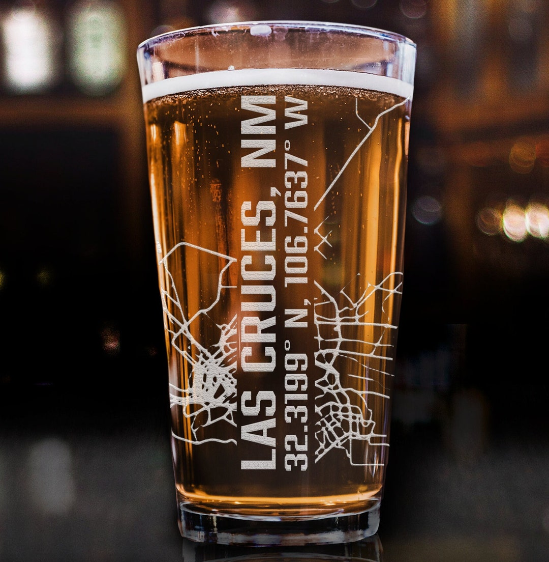 Las Cruces Map Pint Glass Las Cruces Map Glasses City Map Etsy