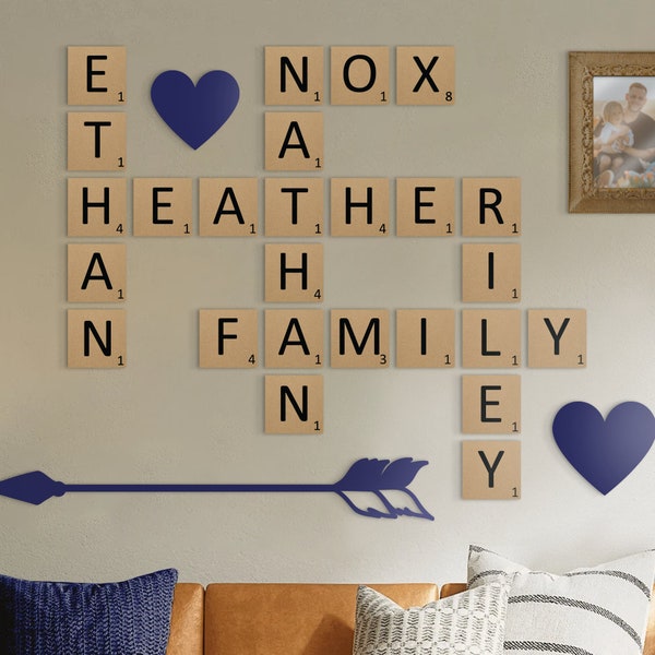 Scrabble Wall Tiles, Wall Letters, Scrabble Wall Art, Wood Scrabble Letters, Personalized Scrabble Tiles, Wall Art, Home Decor