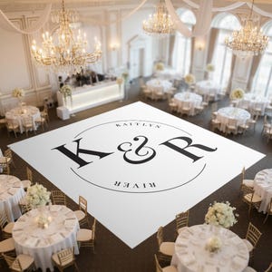 Circle Monogram with Names Wedding Decal Dance Floor, Vinyl Floor Decal, Reception Dance Floor, Wedding Decor, Wedding Logo, Party Dance