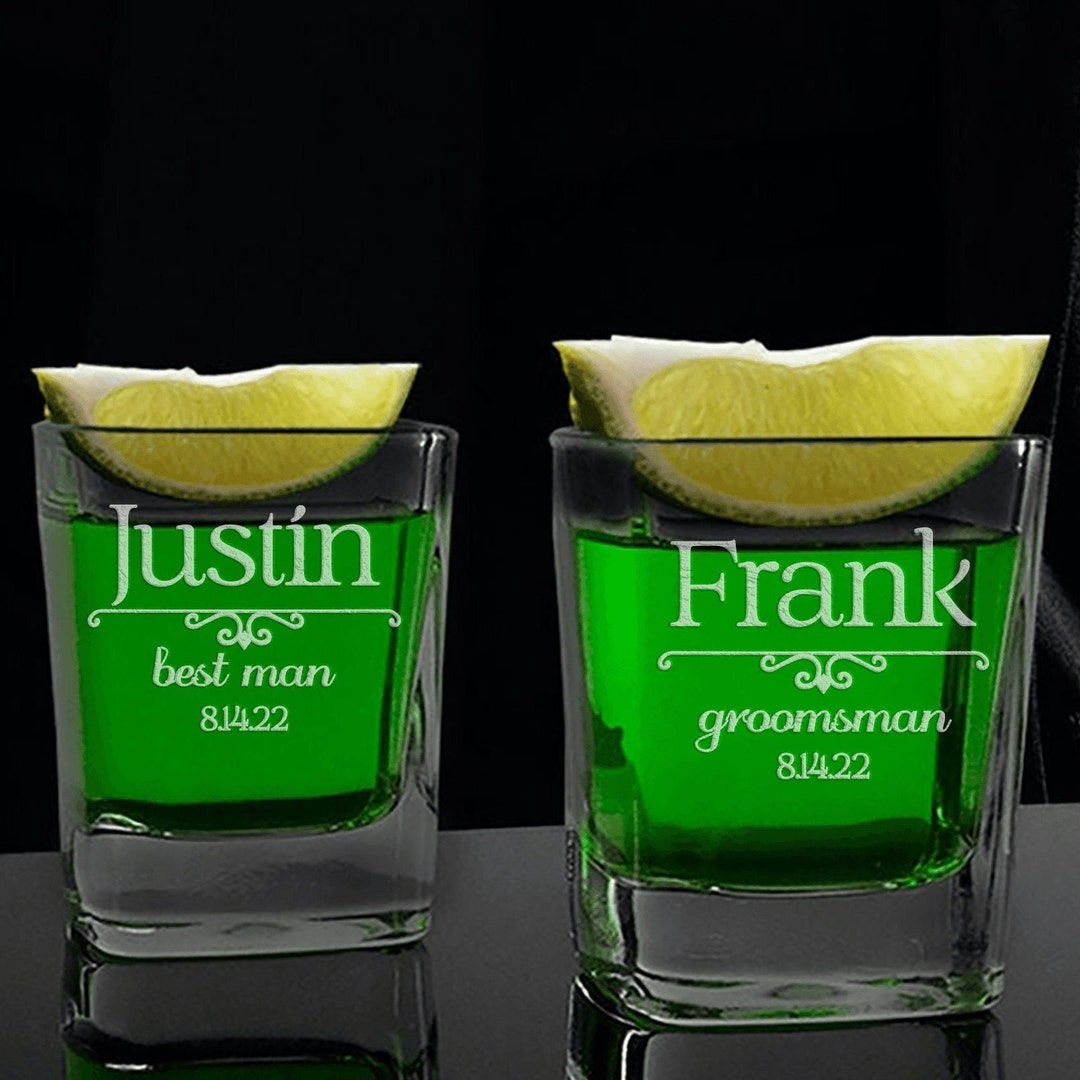 Groomsman Shot Glass Personalized Laser Engraved Shot Glass Etsy