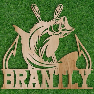 Custom Fishing Name Wood Sign, Custom Wood Sign, Wooden Name Sign, Personalized Name Sign, Custom Home Decor, Wooden Letters, Wall Letter
