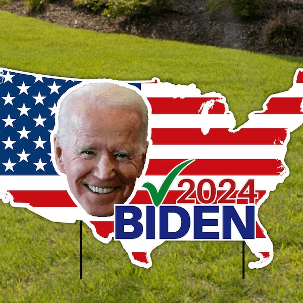 Biden 2024 Yard Sign, Coroplast American Flag Joe Biden For President 2024, Re Elect Biden Harris, Liberal Yard Sign, Vote Biden