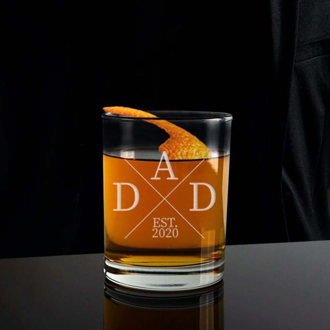 Dad Whiskey Glass, Father's Day Whiskey Glasses, Family Whiskey Glass