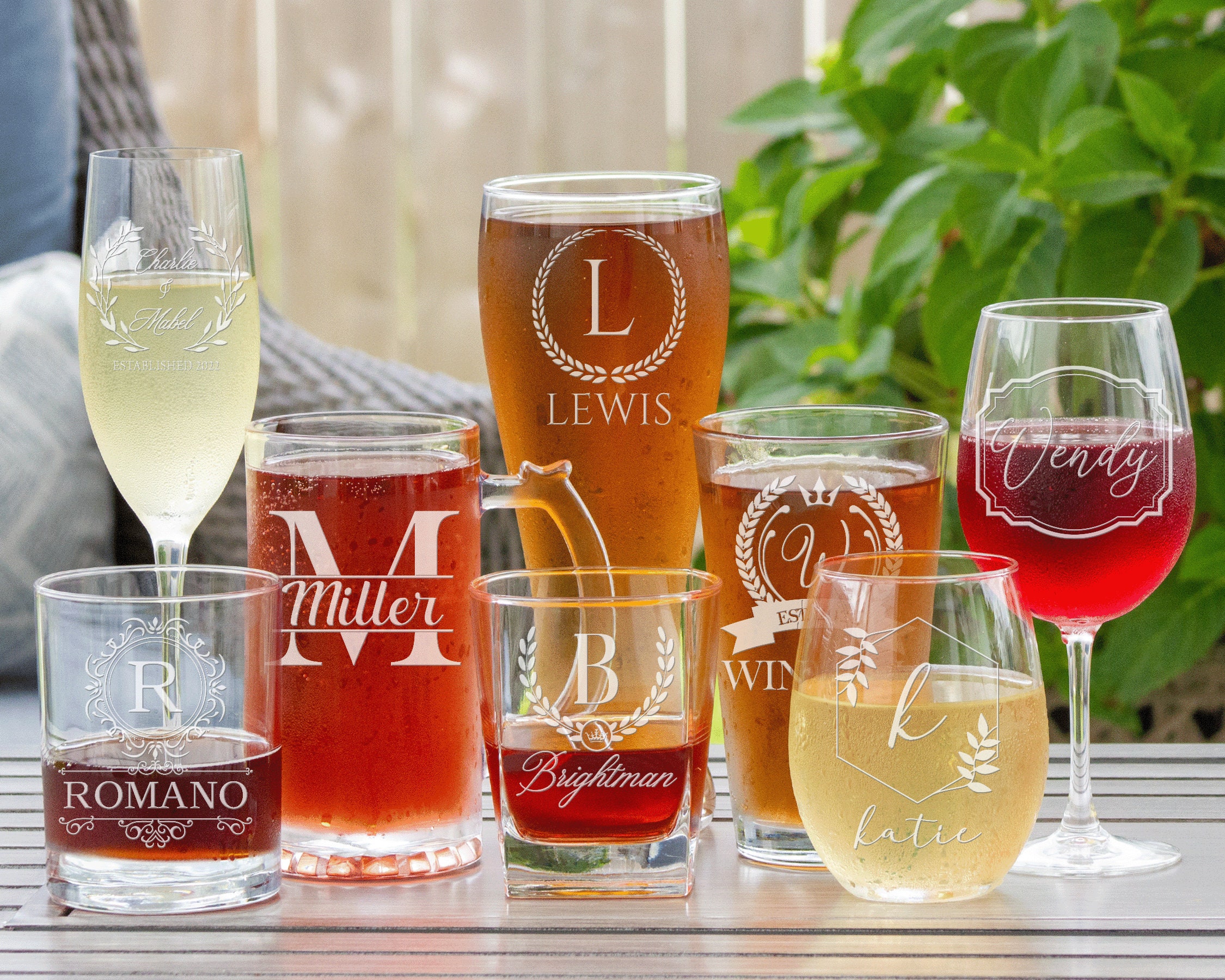 Personalized Crystal cocktail glasses - Great House Warming Gift
