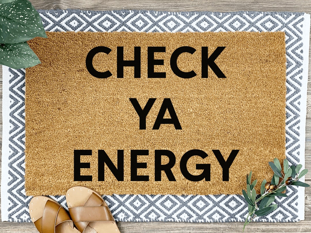 Check Ya Energy Mat Personalized Doormats Etsy