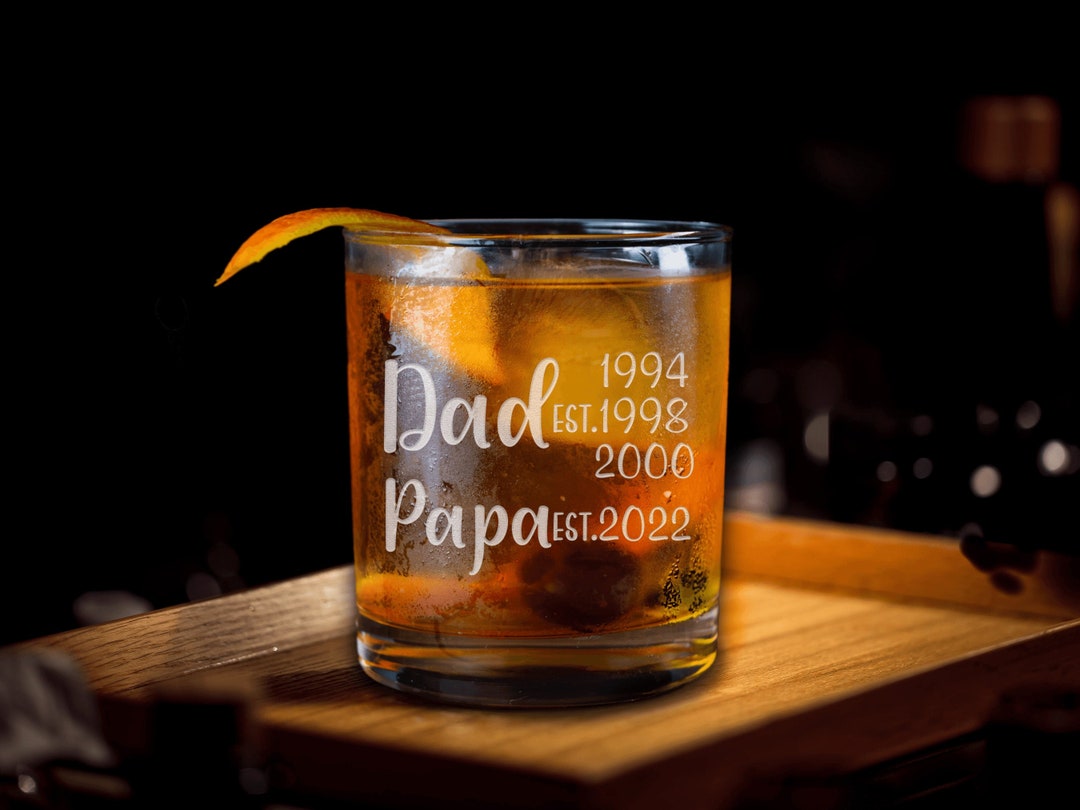 Dad Whiskey Glass, Father's Day Whiskey Glasses, Family Whiskey Glass