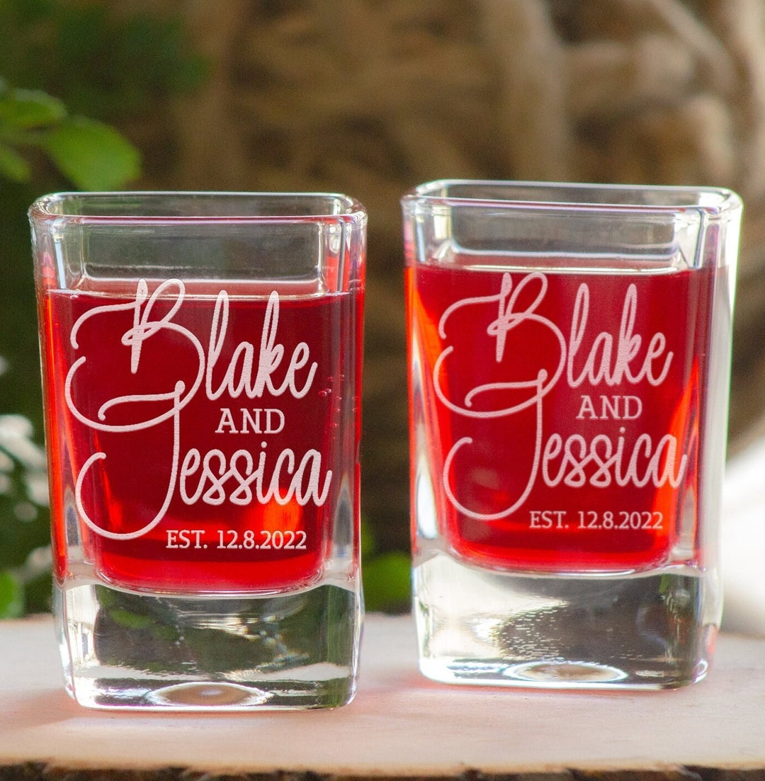 Custom Wedding Shot Glasses, Wedding Shot Glasses, Wedding Favors