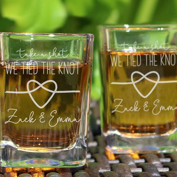 Personalized wedding shot glasses, wedding favors for guests, custom shot glasses, personalized wedding favors, wedding glasses