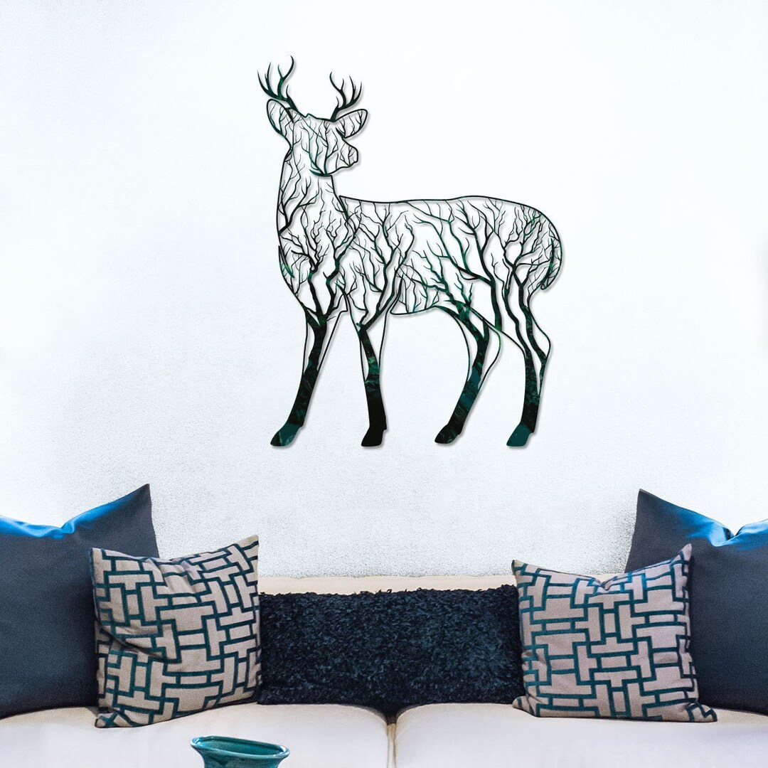 Metal Deer Wall Art, Deer Wall Decor, Deer Metal Sign, Deer Wall