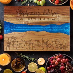 Resin Cutting Board, Housewarming Gifts, Personalized Gift, Parent Gift, Christmas Gift, Kitchen Decor, Mom Gift, Gift For Mom