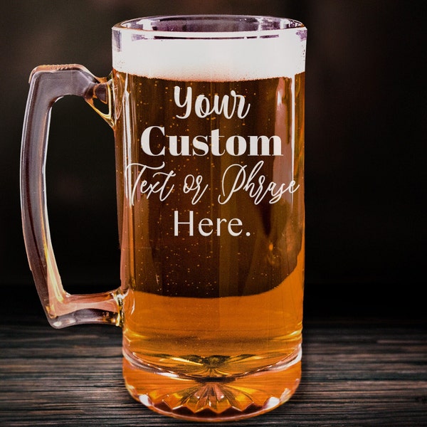 Custom Beer Mug, Personalized Beer Mug, Personalized Beer Glass, Beer Gift, Gift Ideas for Him, Birthday Gift Ideas, Custom Gift Ideas