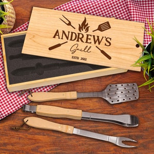 BBQ Set, BBQ Grill Tool Set, Personalized Barbecue Set, Grilling Tools, Christmas Gift, Grilling Gifts, Custom Grilling Set, Gift For Him