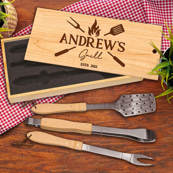 Personalized Bbq Set Etsy
