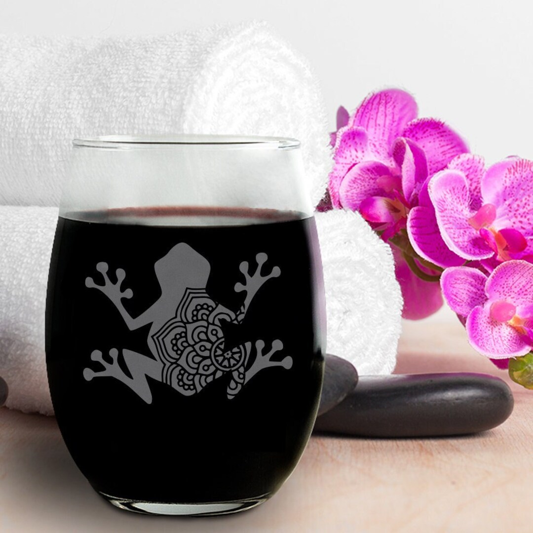 Frog Wine Glass, Wine Glass, White Frog Gift, Fun Wine Glasses, Frog