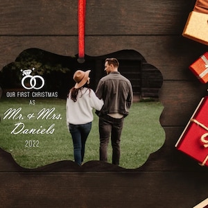 Our First Christmas Ornament Married, Newlywed Gift, First Christmas, Personalized Christmas Ornament, Personalized Ornament, Mr and Mrs