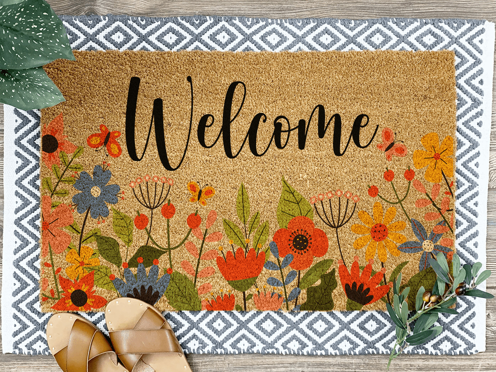 Door Mat Welcome Mat 18X 30 Inch Front Door Mat Outdoor for Home Entrance  Outdoor Mat for Outside Entry Way Doormat Entry Rugs, Heavy Duty Non Slip  Rubber Back Low Profile, Stone 