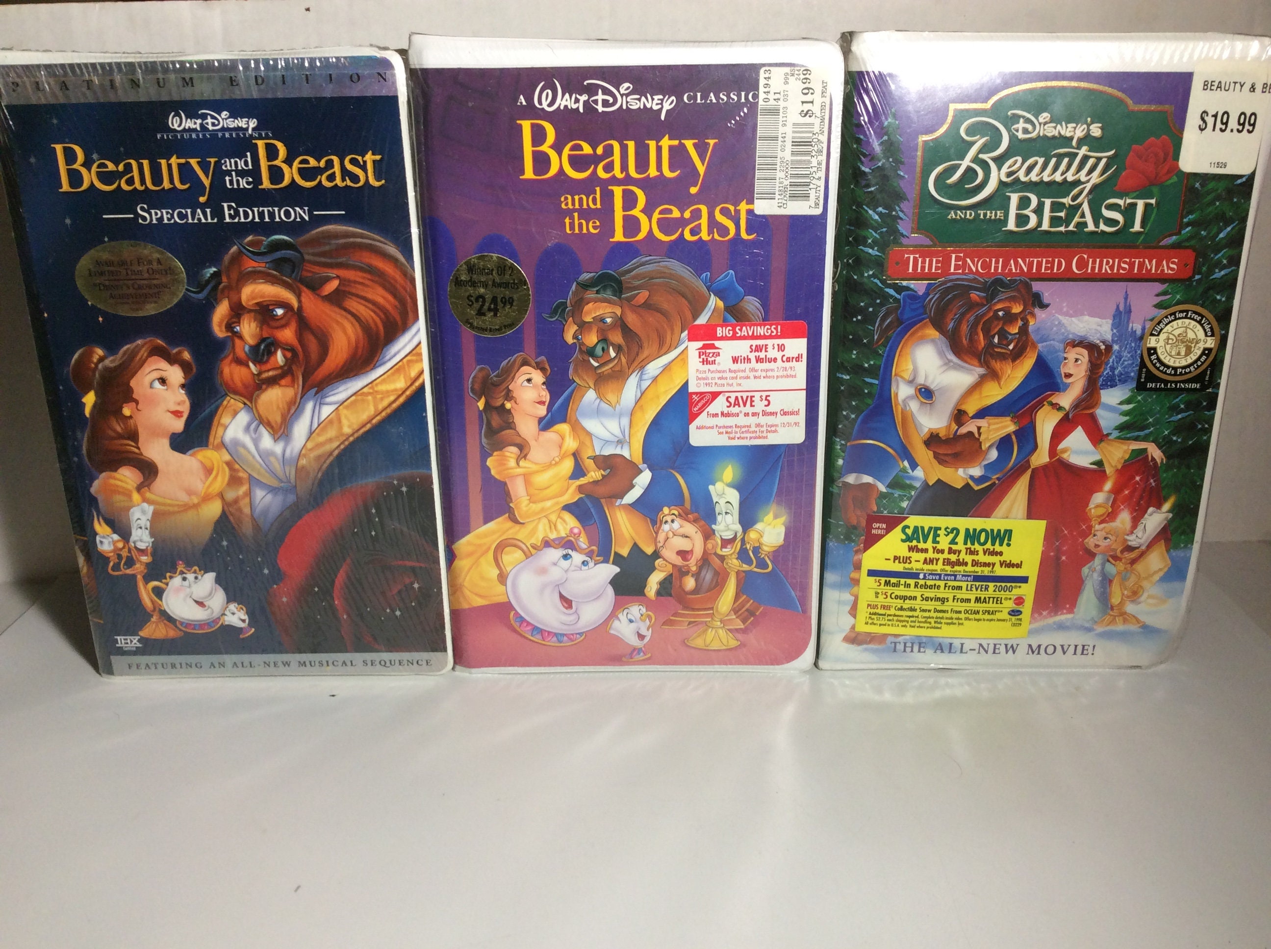 New Sealed all 3 Disneys Beauty and the Beast VHS Tapes Etsy