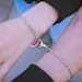 Couples and friends magnetic heart chain link bracelets in gold and silver, stainless steel chain bracelets, set of 2 bracelets